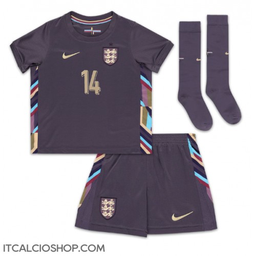 Inghilterra Ezri Konsa #14 Seconda Maglia Bambino Europei 2024 Manica Corta (+ Pantaloni corti)